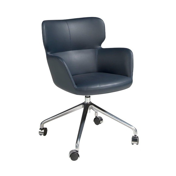 Blauer Büro-Drehstuhl mit Armlehnen Blauer Büro-Drehstuhl mit Armlehnen