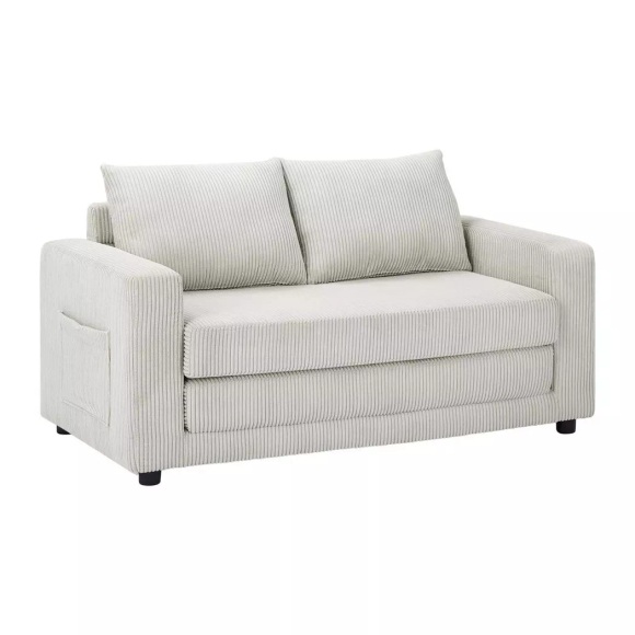 Vente-unique - Sofa 2-Sitzer mit Schlaffunktion - Cord - Beige - MIRTO, One Size
