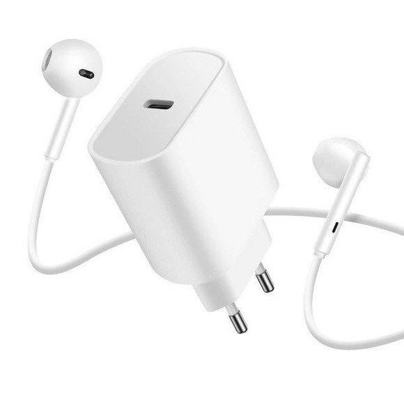 USB-C Power Delivery 20W Netzteil + USB-C Kopfhörer