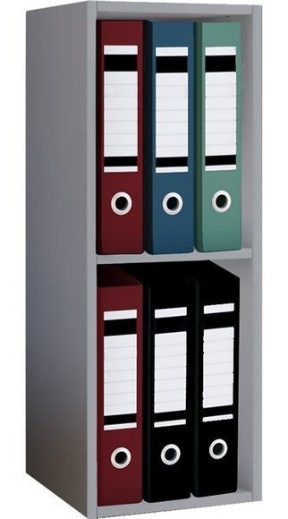 MID.YOU Aktenregal 34/72/30 cm , Offas 2-Fach , Grau , Holzwerkstoff , 34x72x30 cm , melaminharzbeschichtet,Nachbildung , 000657011409