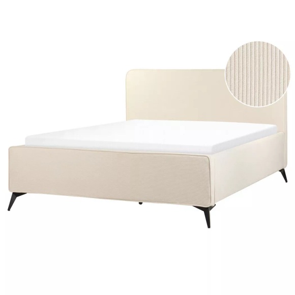 Bett mit Lattenrost aus Cord Klassisch VALOGNES Bett mit Lattenrost aus Cord Klassisch VALOGNES