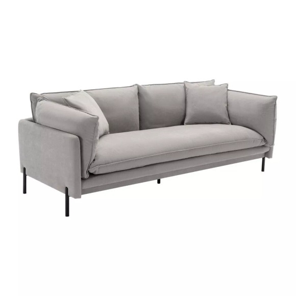 Vente-unique - Sofa 3-Sitzer - Stoff - Grau - CORFINO, One Size