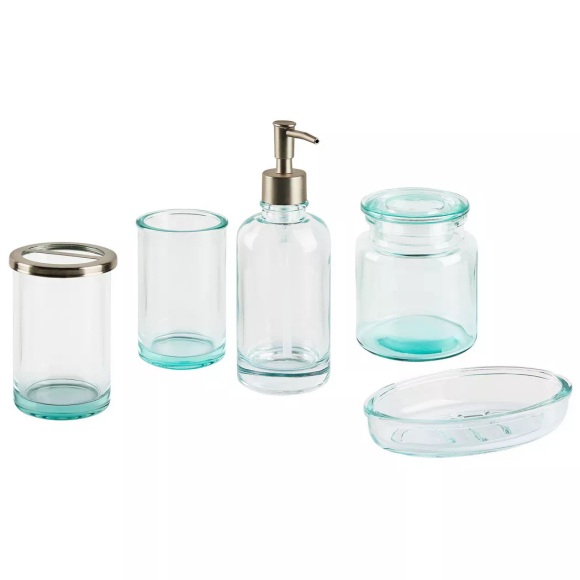 Beliani Badezimmer Set 5-teilig Glas mintgrün AMARGA