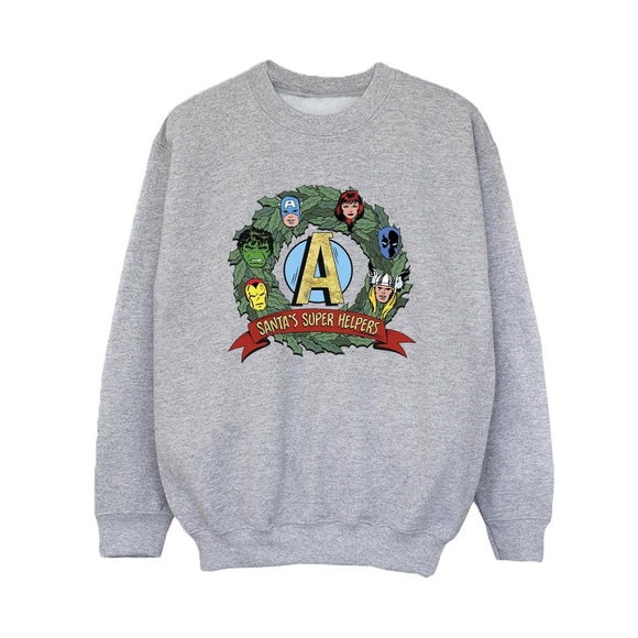 Santa's Super Helpers Sweatshirt Jungen Grau 140/146