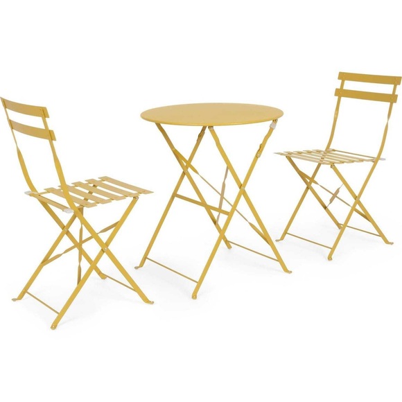 Bistro-Sitzgruppe Wissant Ocker (3er-Set)