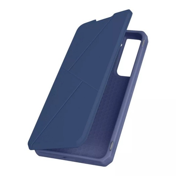Dux Ducis - Samsung Galaxy S22+ Plus 5G Magnet Flip Wallet Cover Leder Tasche Geometrisches Design - Blau