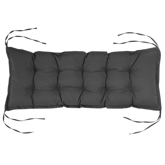 Northio - Sitzkissen 100x40 cm Stuhlkissen mit Bindebänder, 10cm dick Polsterauflage, waschbar Sitzpolster für Haus, Garten, Sofa, Stühle, Dunkelgrau Aosom, 40cm