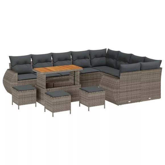 VidaXL - Garten-sofa poly-rattan, One Size, Grau