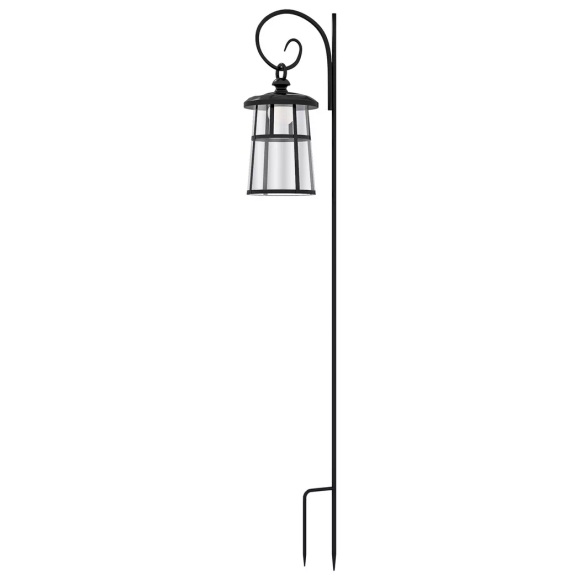 Northio - Solar Gartenlaterne 122 cm, LED Gartenlampe mit Kaltweiß Lichtfarbe, Wegleuchte Lichtsensor, abnehmbarem Leuchtkörper, Schwarz, One Size
