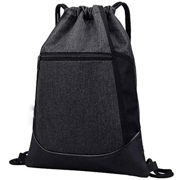 Tasche Mit Kordelzug, Wasserdicht, Oxford, Yoga-tasche, Kordelzug, Kleiner Rucksack Mit Kordelzug, Für Fitnessstudio, Schule, Schwimmen, Pool, Strand, Camping, Reisen Unisex Grau ONE SIZE