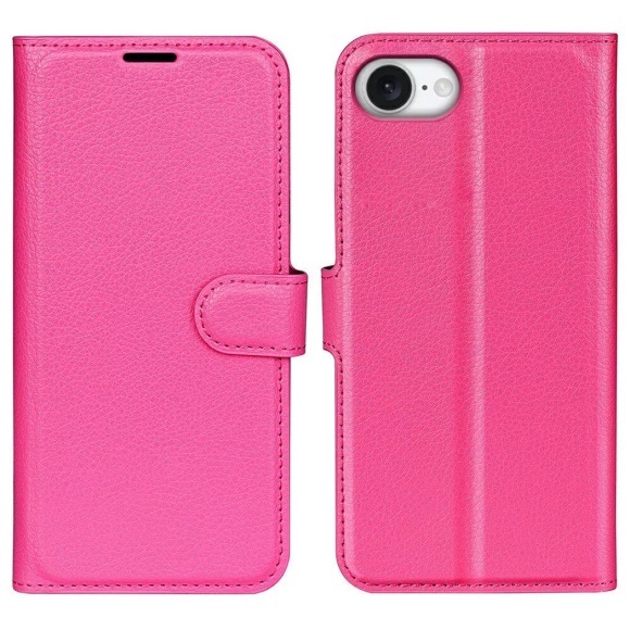 Cover-Discount - iPhone 16e Leder Etui Hülle, Pink