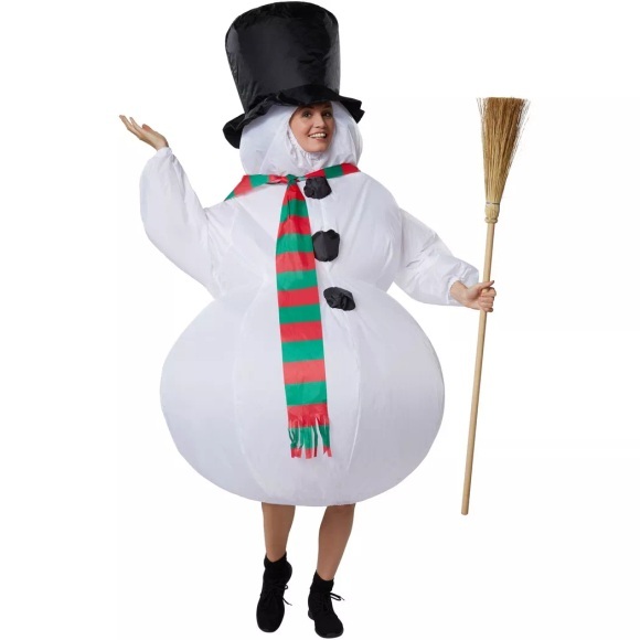 Aufblasbares Kostüm Schneemann Weiss