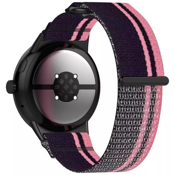 Cover-Discount - Google Pixel Watch 3 45mm Nylon Stoff Band flexibel mit Klett, Pink,