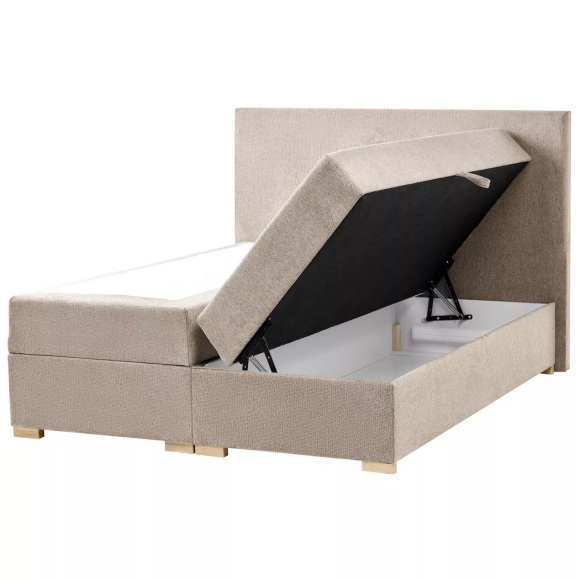 Beliani - Boxspringbett mit Stauraum aus Stoff Modern MAJOR, 140x200 cm, Taupe