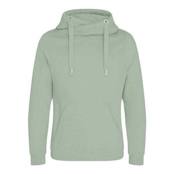 Cross Neck Kapuzenpullover Unisex Grün XS