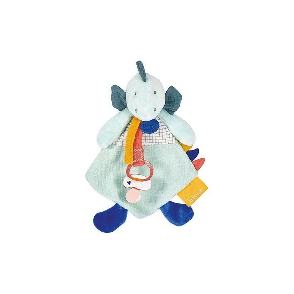 Doudou Dino Filou Schmusetuch mit Schnullerhalter 23cm