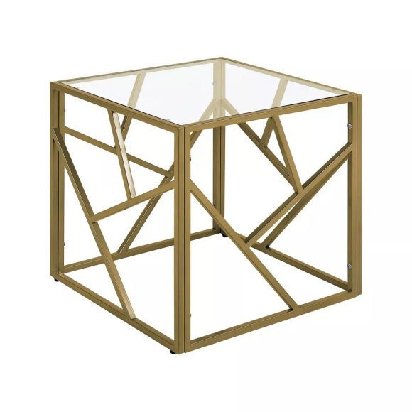 Beliani Beistelltisch Glas gold ORLAND