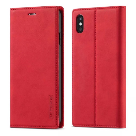 iPhone Xs / X  - Stand Flip Case Hülle rot