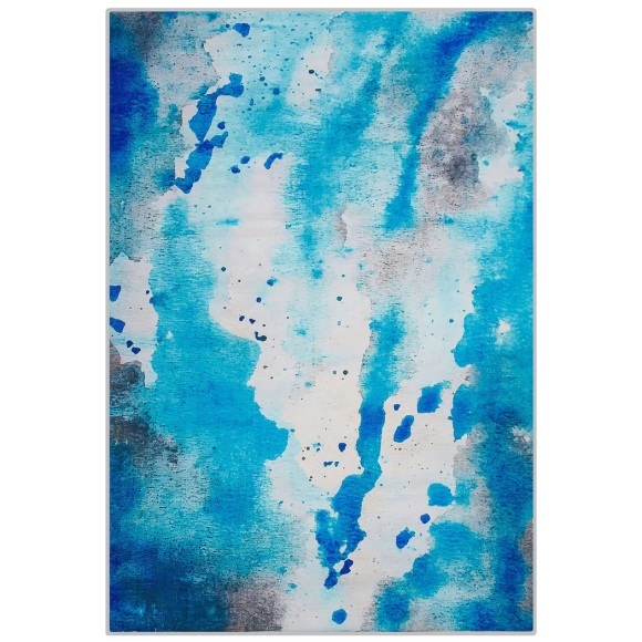 Beliani Teppich blau-grau Flecken-Motiv 160 x 230 cm BOZAT