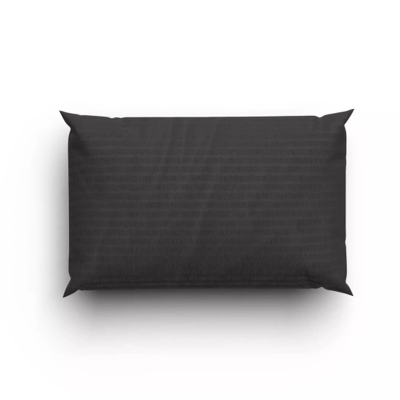Lotus Bettwaren - Bettwäsche Satin Seersucker uni, 65X100CM, Schwarz