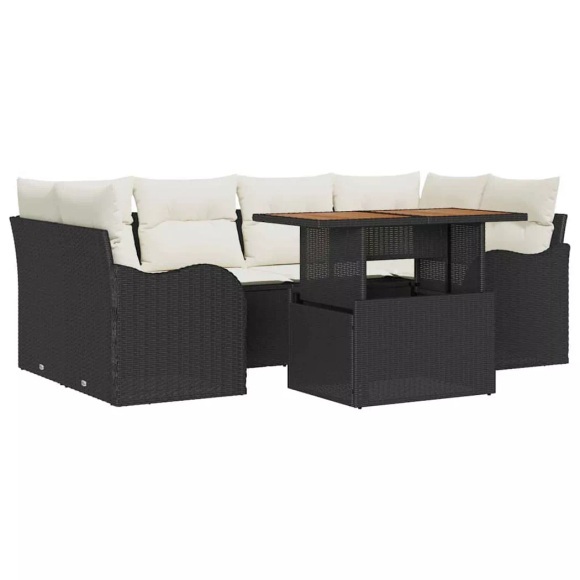 VidaXL - Garten-sofa-set poly-rattan, One Size, Schwarz