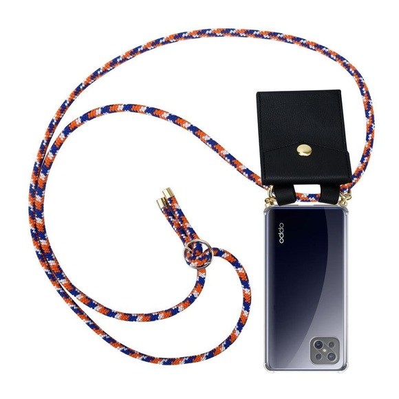 Handy Kette für Oppo A92s Silikon mit Gold Ringen