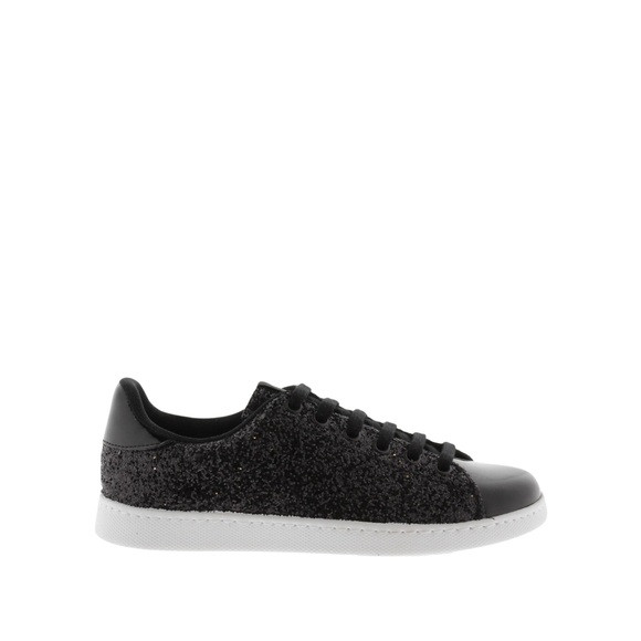 Turnschuhe Glitter Damen Schwarz/Weiss 40