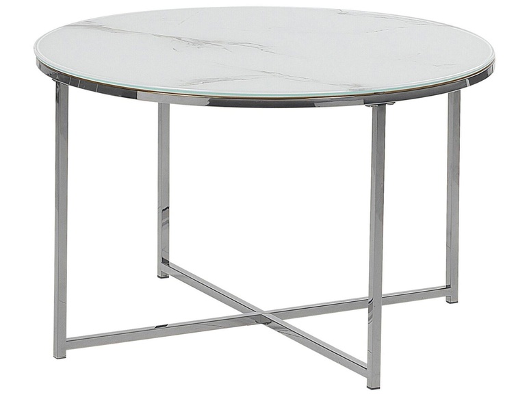 Beliani Couchtisch weiss/silber Marmor Optik QUINCY