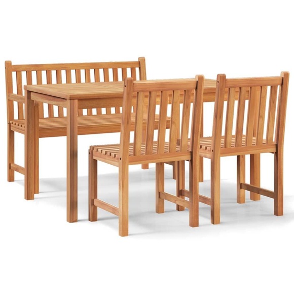 vidaXL 4-tlg. Garten-Essgruppe Massivholz Teak