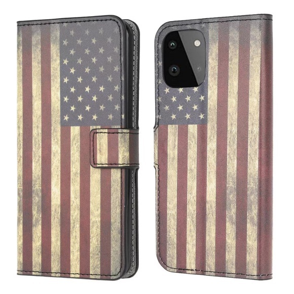 Galaxy A22 5G - Leder Hülle US Flagge
