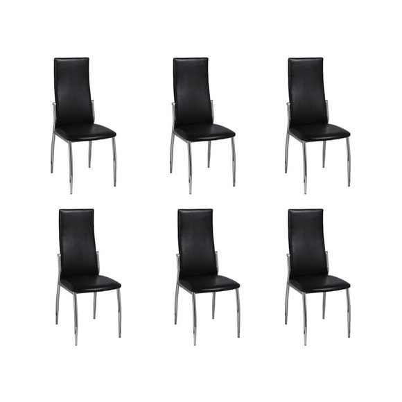 vidaXL Esszimmerstühle 6 Stk. Schwarz Kunstleder