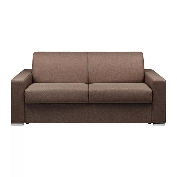 LINEA SOFA - Schlafsofa 3Sitzer Stoff CALITO Liegefläche 1 Matratzen, One Size, Braun