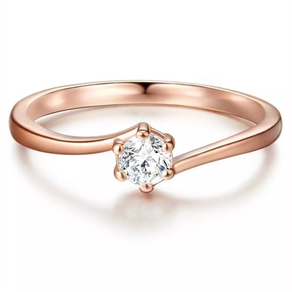 Damen Ring Damen Goldrosa 63