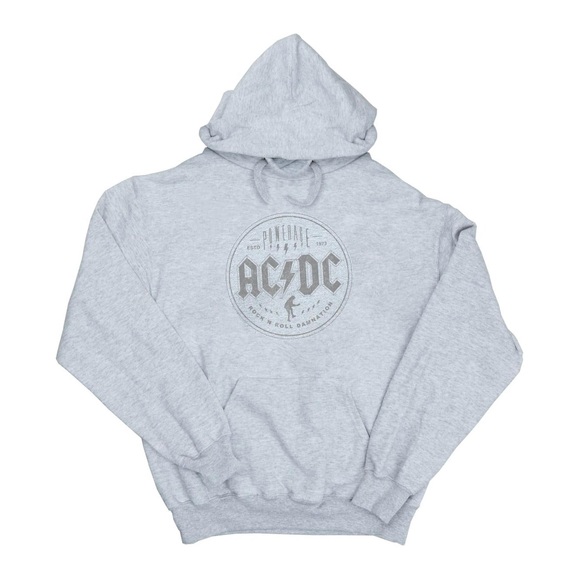 Acdc Rock N Roll Damnation Black Kapuzenpullover Unisex Grau L