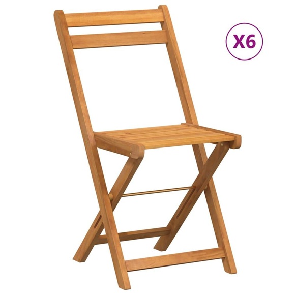 vidaXL Bistrostühle 6 Stk. Klappbar Massivholz Akazie