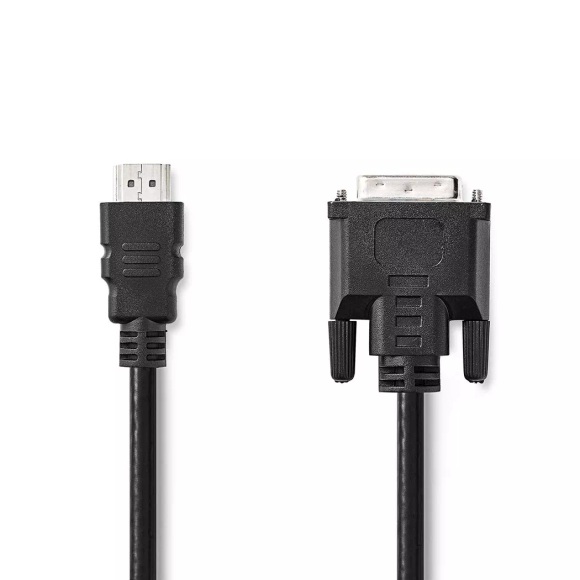 HDMI? Kabel | HDMI? Stecker | DVI-D 24+1-Pin Male | 1080p | Vernickelt | 2,00 m | Gerade | PVC | Schwarz | Verpackt