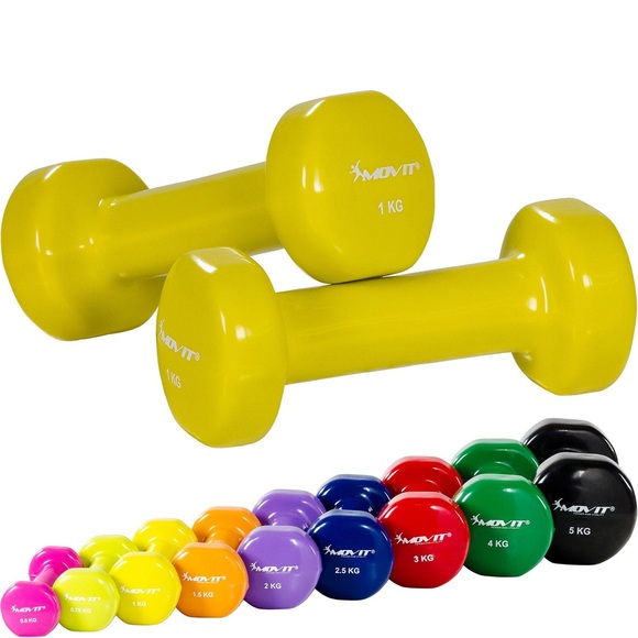 Profi Vinyl Hanteln 2er Set Unisex Gelb Bunt 1 kg