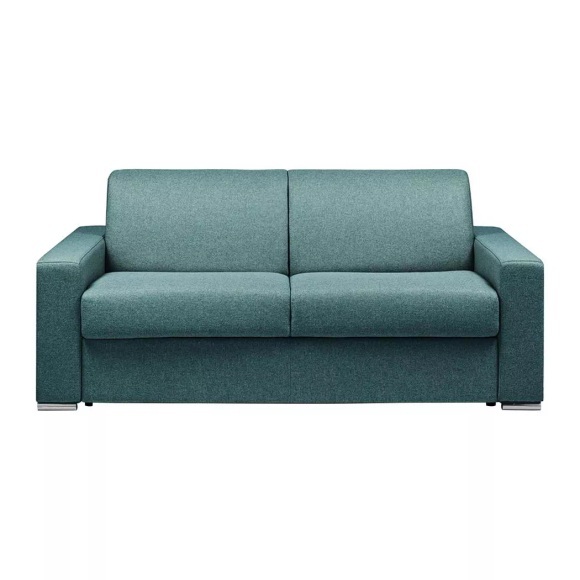 LINEA SOFA - Schlafsofa mit Matratze 3-Sitzer Stoff - Blau - Liegfläche mit Lattenrost: 140 cm - Matratzenhöhe: 18 cm mit Memory Schaum - CALITO, One Size