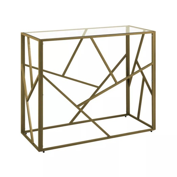 Beliani Konsolentisch Glas gold ORLAND