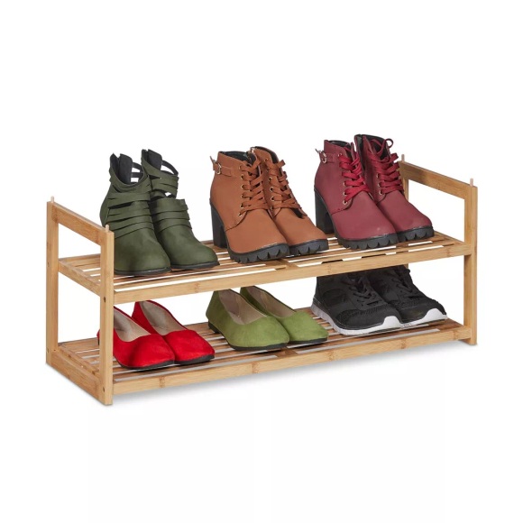 B2X - Stapelbares Schuhregal aus Bambus, 73cm