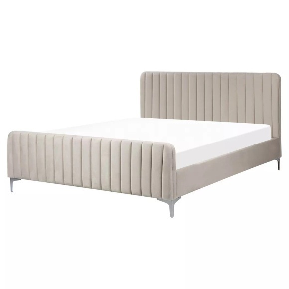 Bett mit Lattenrost aus Samtstoff Modern LUNAN Bett mit Lattenrost aus Samtstoff Modern LUNAN