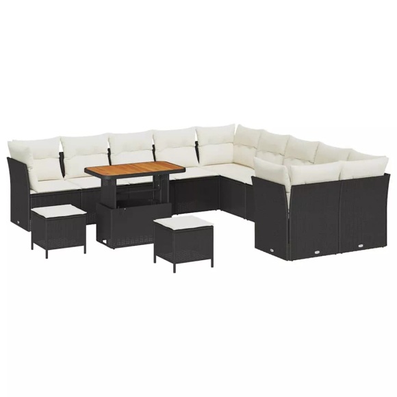 VidaXL - Garten-sofa poly-rattan, One Size, Schwarz
