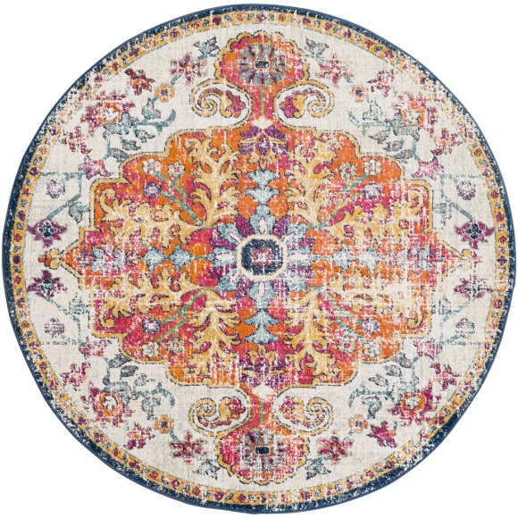 Surya Teppich »Traditional«, rund, Shabby Chic Effekt; Höhe: 12 mm