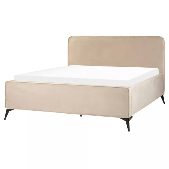 Bett mit Lattenrost aus Samtstoff Klassisch VALOGNES Bett mit Lattenrost aus Samtstoff Klassisch VALOGNES