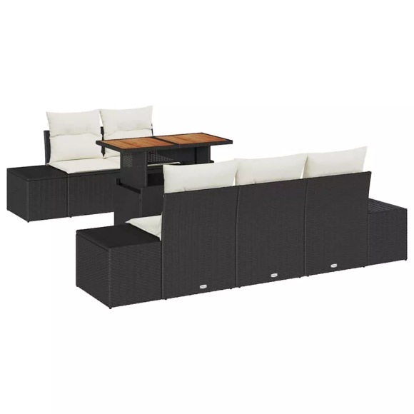VidaXL - Garten-sofa-set poly-rattan, One Size, Schwarz