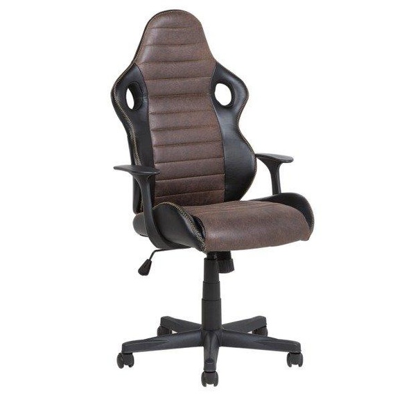 Beliani Bürostuhl schwarz/braun höhenverstellbar SUPREME