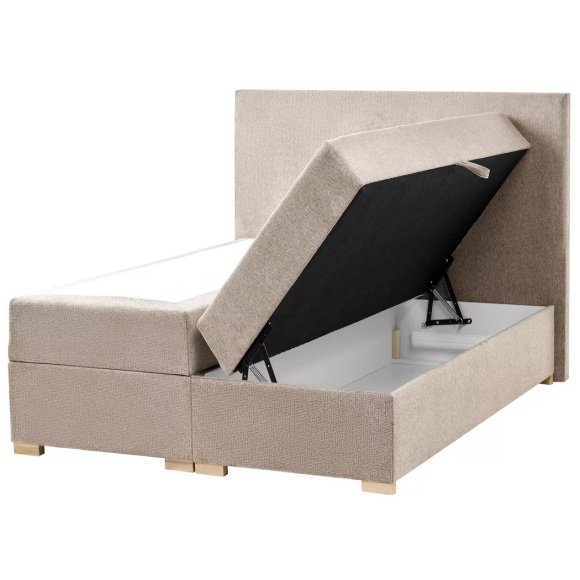 Beliani - Boxspringbett mit Stauraum aus Stoff MAJOR, 120X200CM, Taupe