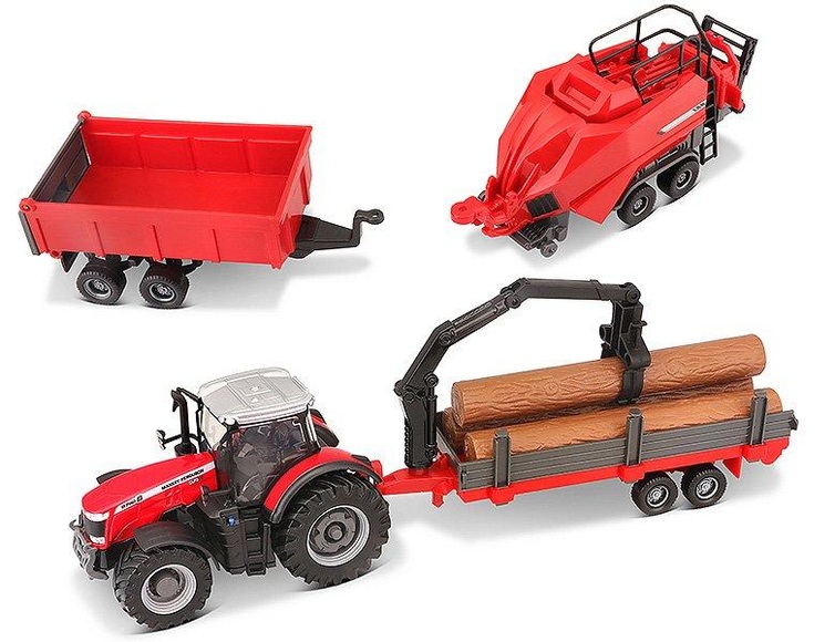 Burago - Traktoren Set Massey Ferguson mit Anhänger - ab 3 Jahren