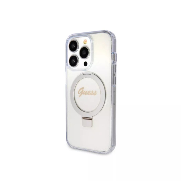 Guess - Hülle iPhone 15 Pro Max TPU Ring Stand, Transparent