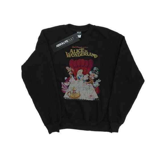 Alice In Wonderland Retro Poster Sweatshirt Herren Schwarz 3XL